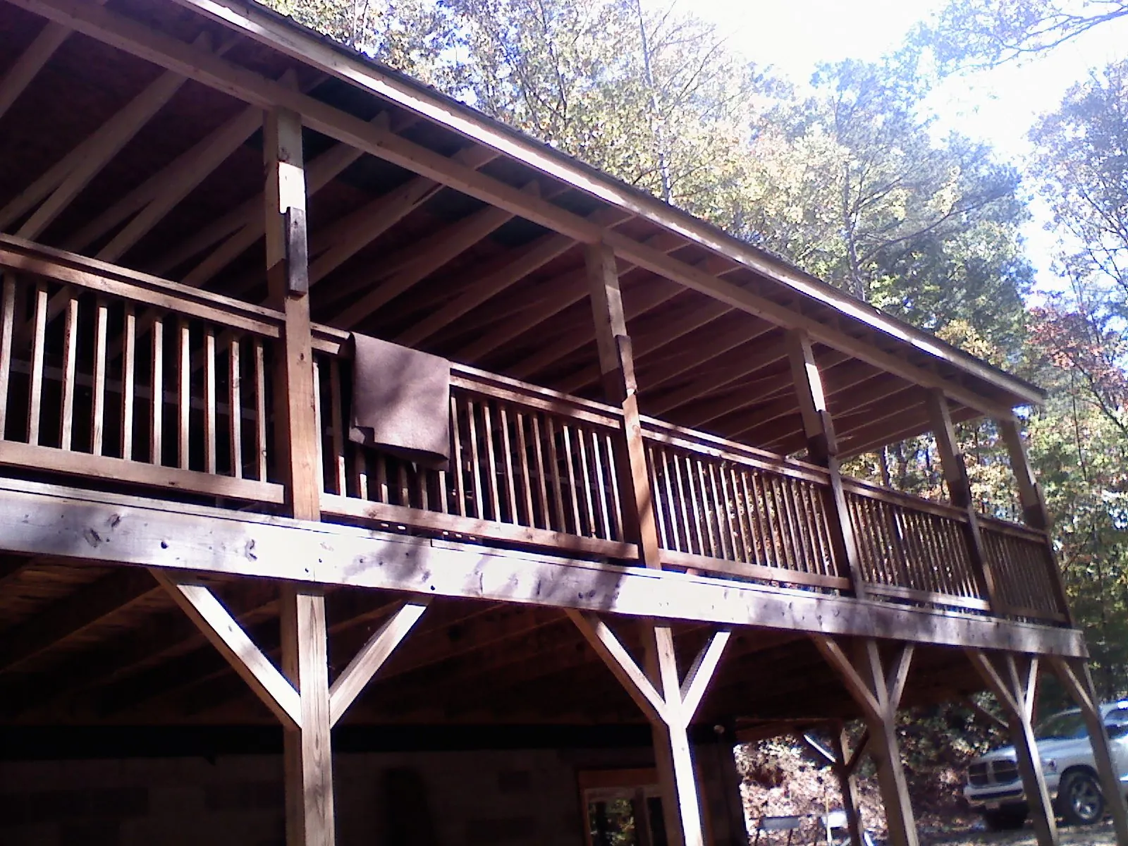 Timber framing under a new elevated porch and deck — Roof Leak Repair in Mathiston by Roofing Brothers